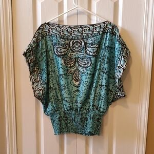 Rampage Teal and Black Blouse